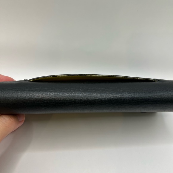 Authenticated Celine Black Flap Long Wallet, Double Snap, Yellow Interior - Picture 13 of 13